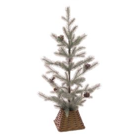 Frosted Pine Tree With Cones 66cm